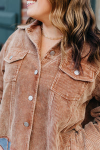 Katy Corduroy Jacket - Vintage Latte