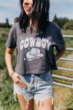 Take Me Away Crop Tee - Charcoal