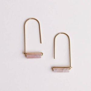 Jax Kelly Gemstone Drop Earrings - Rose Quartz