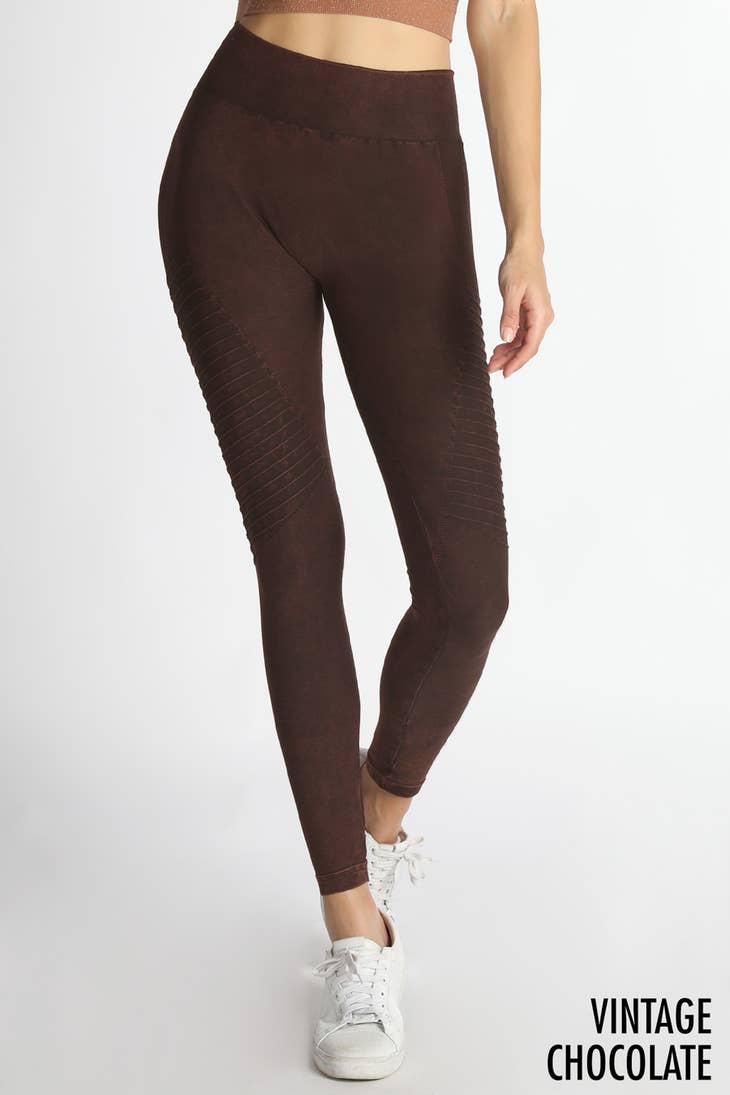 All Day Moto Leggings - Vintage Chocolate